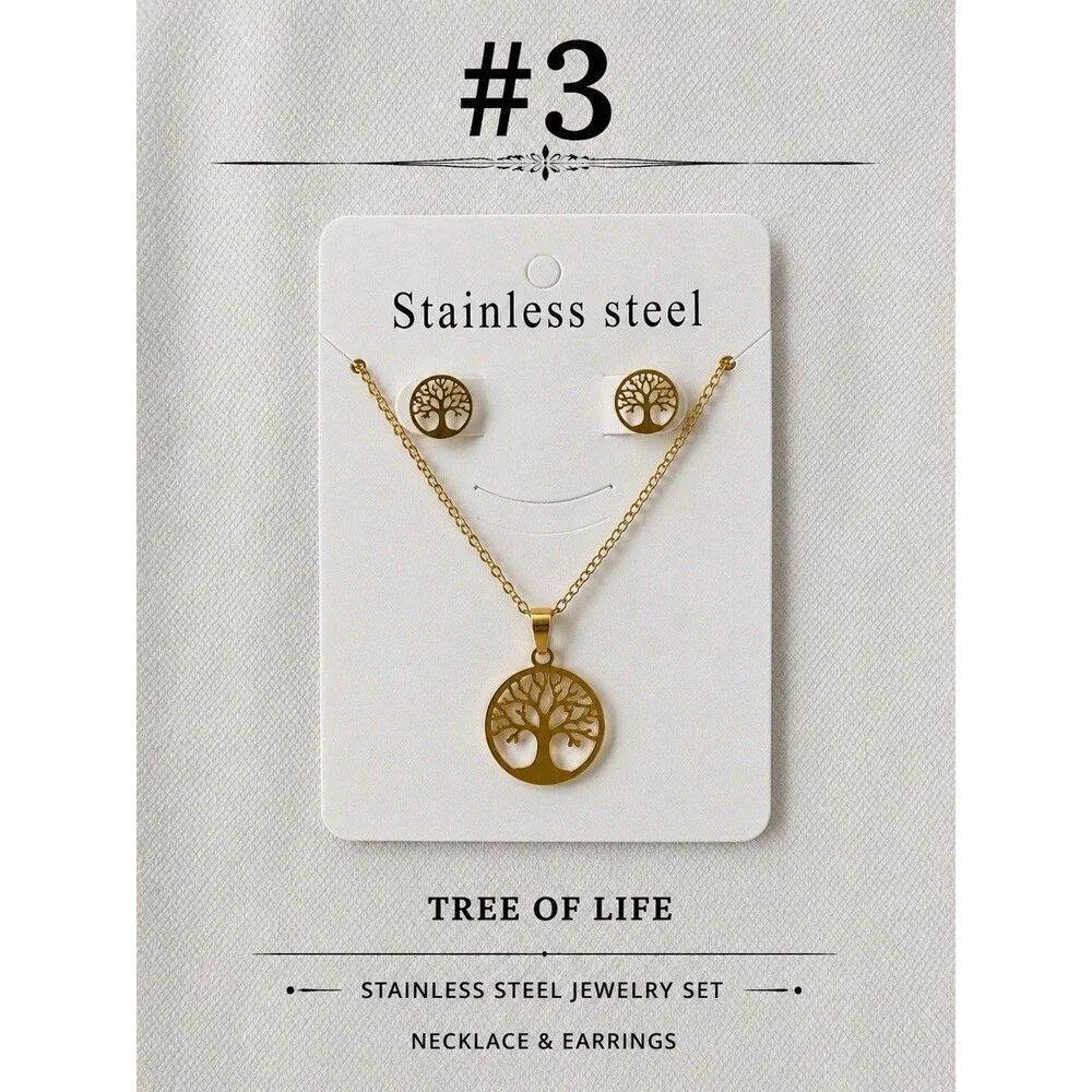 stainless steel necklace women setUnit Selections Número 5x11$